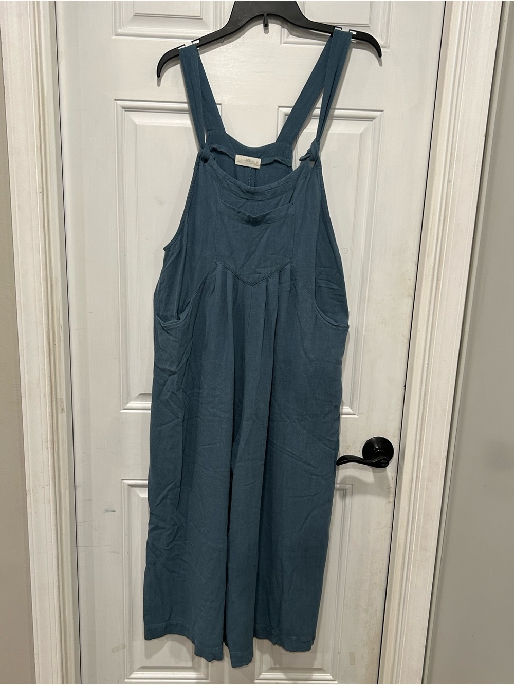 Natural Life Carly Jumpsuit Linen Blend Wide Leg Tie Strap Overalls Boho Medium